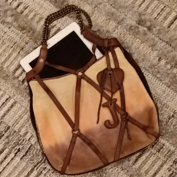 Rare! Y2K Juicy Couture Vintage Velour And Leather Bag - Picture 2 of 13